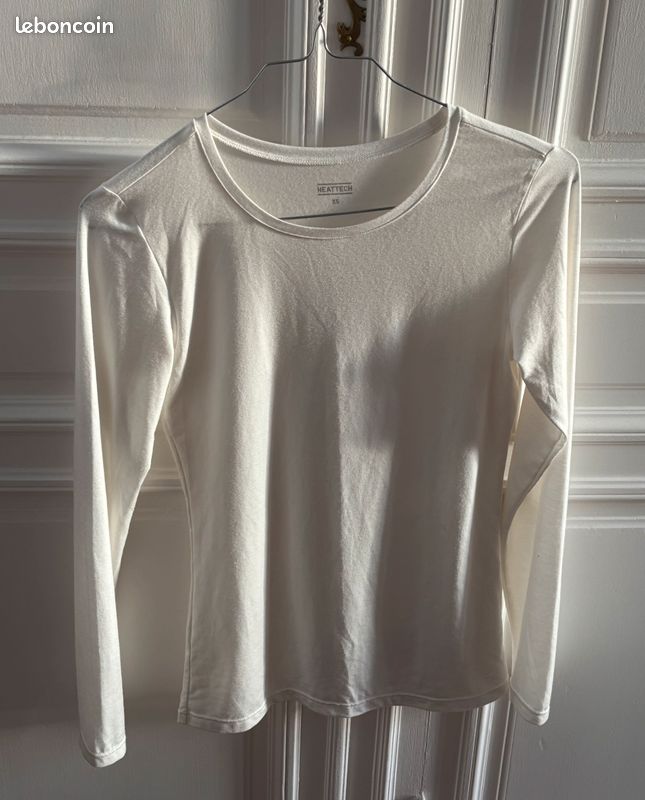 T-shirt Uniqlo Heattech blanc XS TBE Vêtements