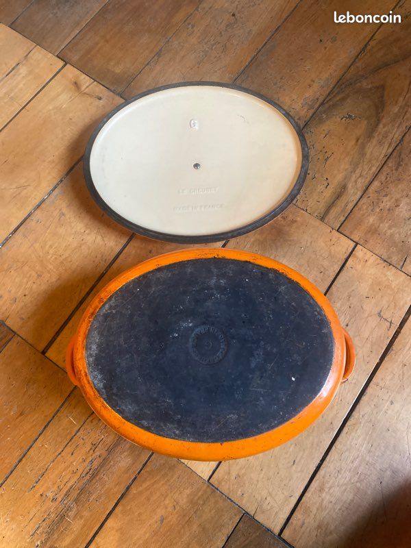 Plat Ovale Le Creuset Fonte Orange 34 Cm - Vintage N°4 - Bon état