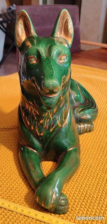 Céramique Éléphant et son petit, Art Déco 1930 St Clément, Charles Lemanceau