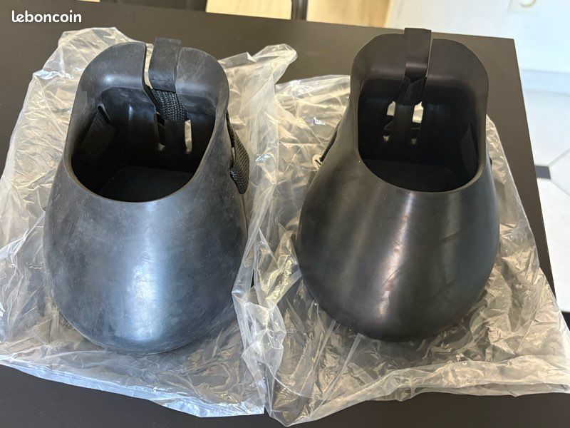 Bottes de sabot en caoutchouc antidérapantes soutien protecteur paire pour cheval M (image 3)