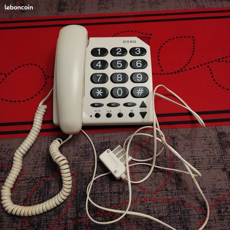 Téléphone Fixe grosses touches avec indicateur lumineux d appel (image 1)