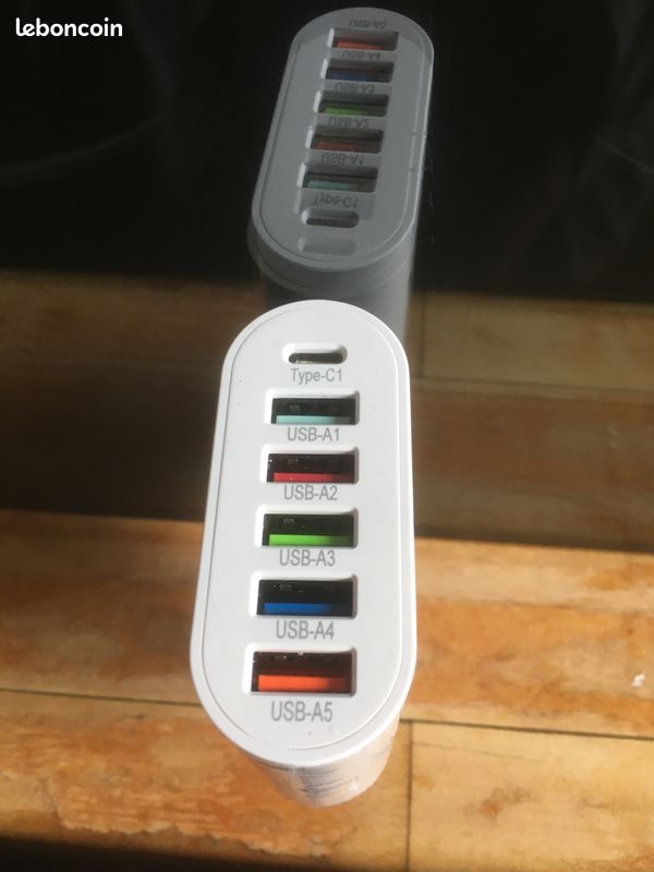 Chargeur rapide 65W 5 USB et 1 prise Type-C (image 10)