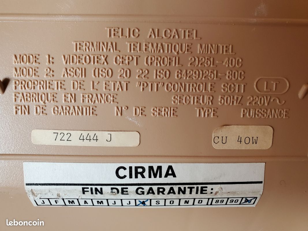 Terminal série MINITEL Télic Alcatel M1B (1988) - RÉVISÉ Videotex BBS
