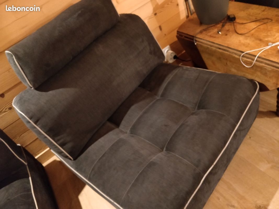Fauteuil 1 place gris noir (image 4)