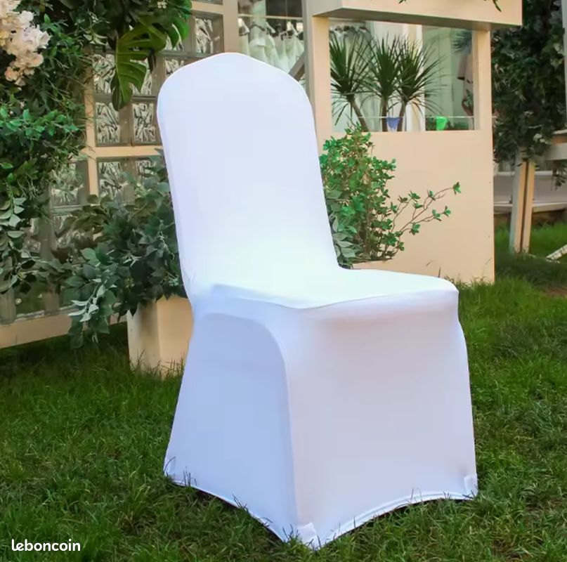 Housses de chaises blanche en lycra extensible (image 4)