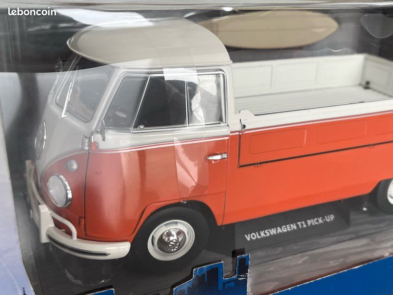 VW (Volkswagen) T1 Pick Up Orange White 1950 - 1/18 - SOLIDO