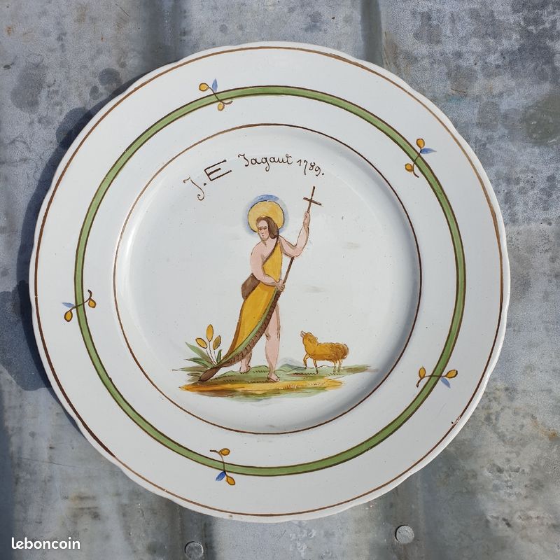 Assiette faïence Nevers Révolution française 1789 (image 1)