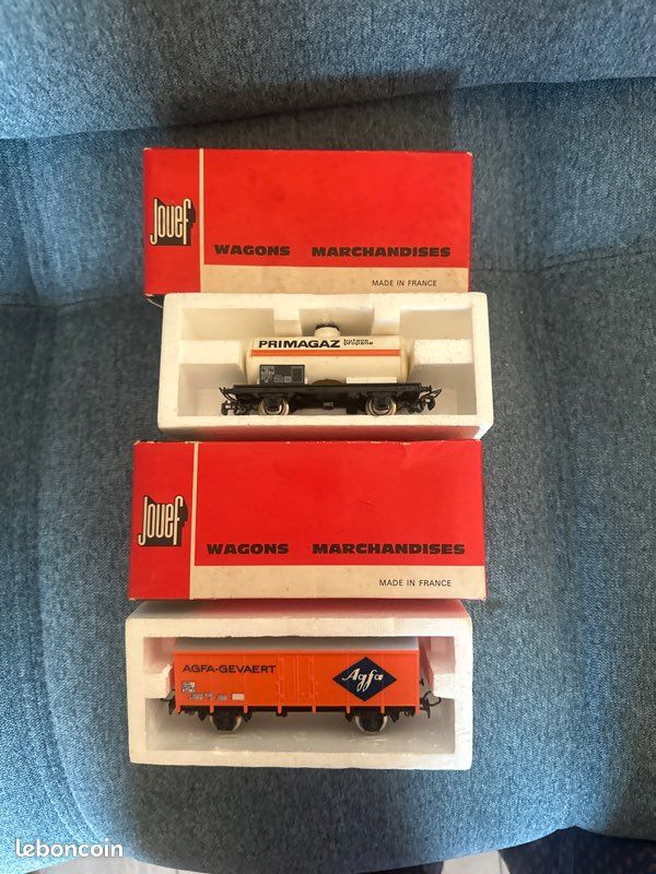Lot De 7 Wagons Marchandises Jouef – HO – Sans Boîte – Bon état D'usage – Réseau