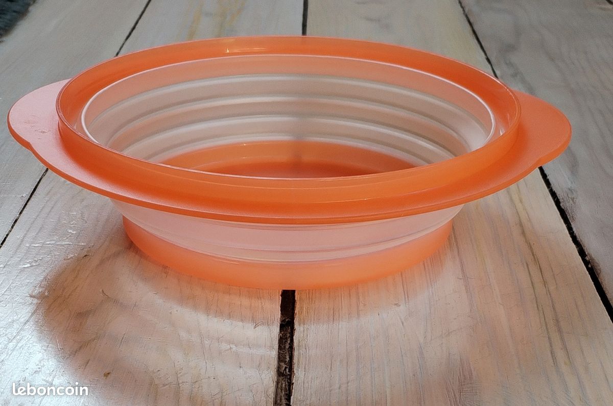Bol Pliable Tupperware 1,5 L – Orange, 20 Cm, Occasion état Correct