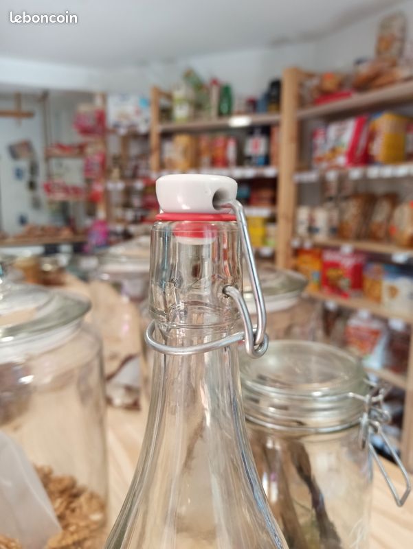Bouteille verre 1l avec bouchon mécanique - Arts de la table Bouteille verre 1l avec bouchon mécanique - Arts de la table