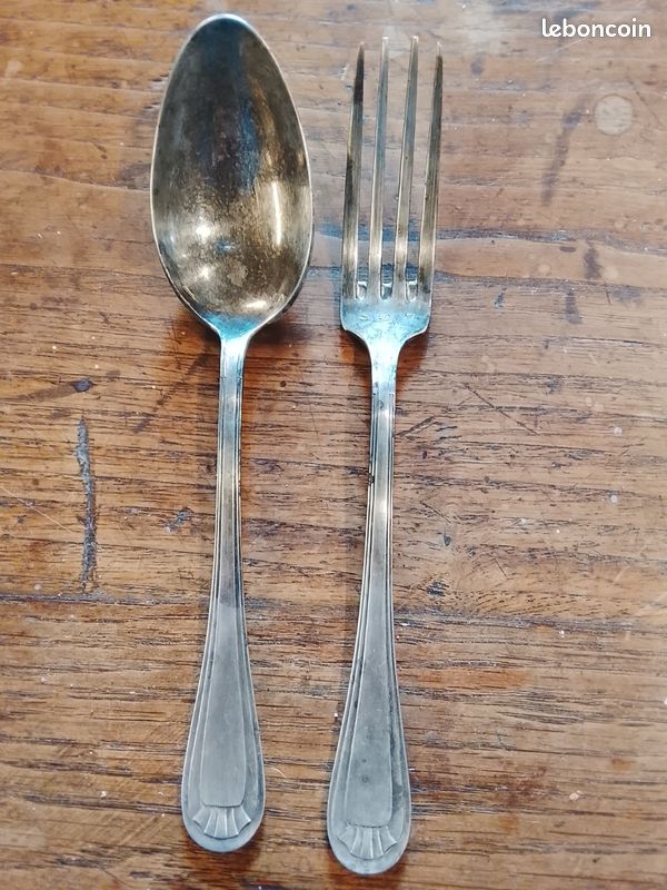 4 anciens couverts metal argenté poincon cuillere fourchette art nouveau IRIS | eBay
