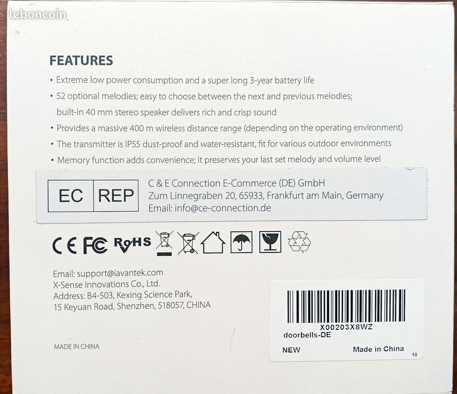 Sonnette sans fil (Avantek D-3B) (image 3)
