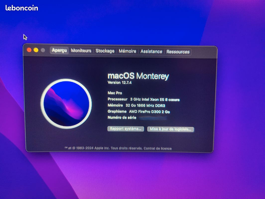 Mac Pro (Fin 2013) - Xeon E5 - 32 Go RAM - 500 Go SSD (image 4)