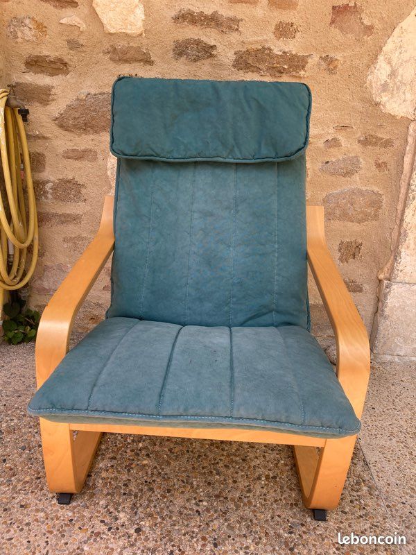 Fauteuil IKEA housse vert émeraude (image 1)