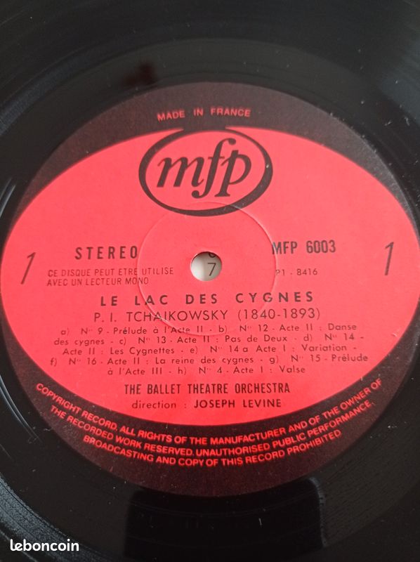Vinyle 33 t le lac des cygnes Tchaïkovsky mfp (image 4)