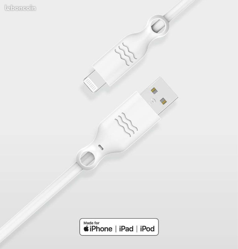 Câble Tressé écoconçu USB Vers Lightning (certifié Apple) - 1,20 M Blanc | Green_e