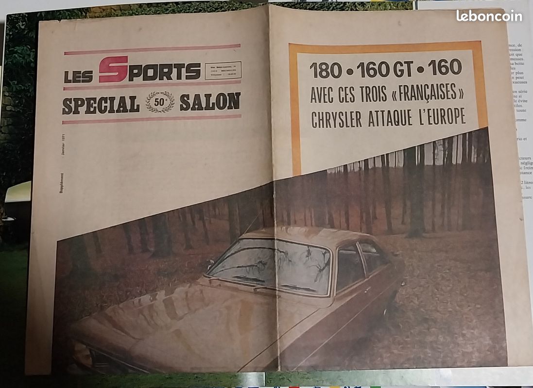 Brochure Chrysler 2L /160/180 et supplément journal janvier 1971 de la SIMCA 1100 Spéciale (image 3)