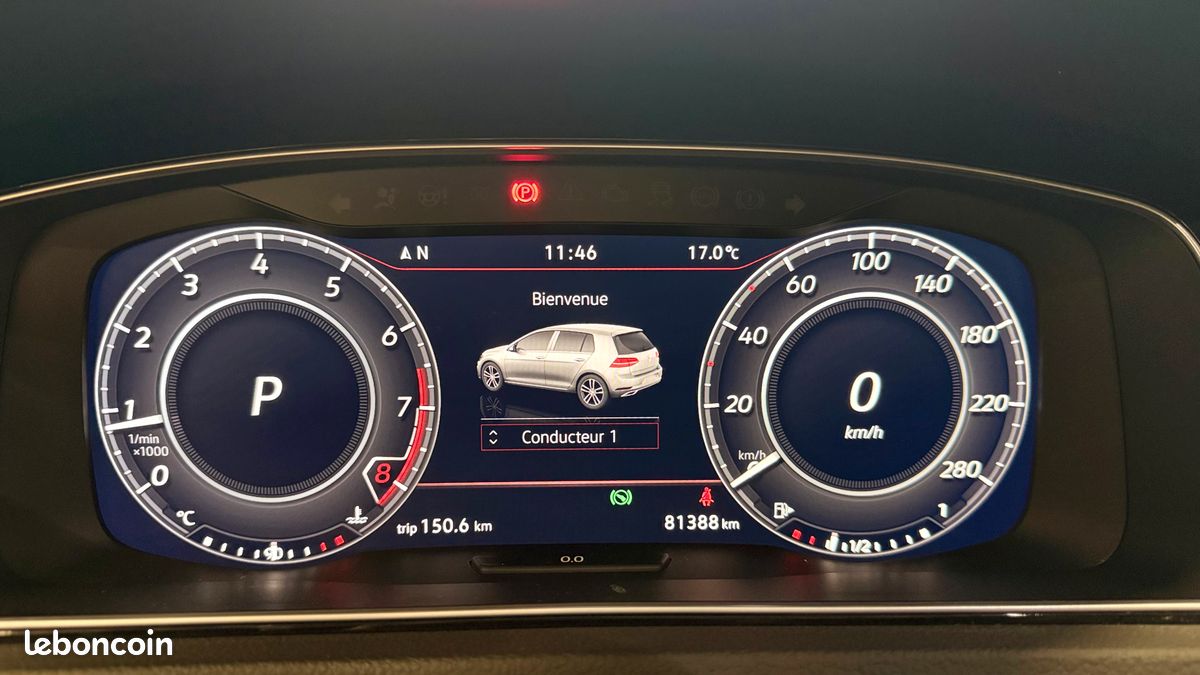 VOLKSWAGEN GOLF GTI 2.0 TSI 230 DSG6 5p - Garantie 6 mois / Siège chauffant / Bleu métallisé / Virtual Cockpit / Phares full LED (image 12)