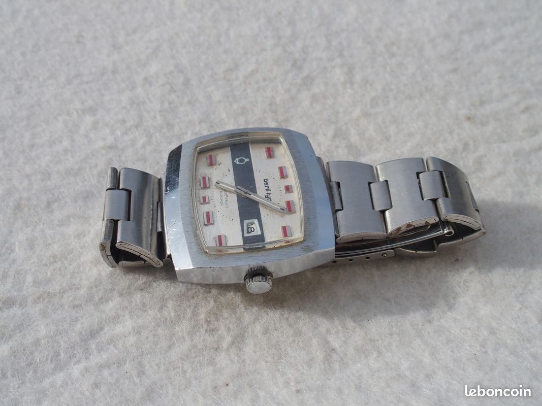 Montre Vintage Système Années 70 - Mécanique Manuel, Boîtier Polymère, Très Bon État