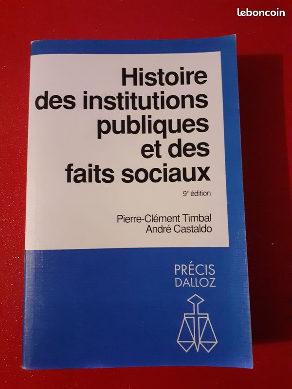 Livre Histoire des institutions publiques et des faits sociaux (image 1)