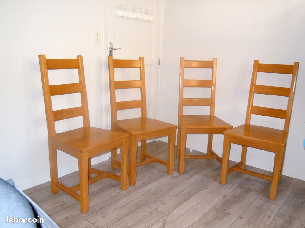 Lot 4 chaises en Chêne massif (image 3)