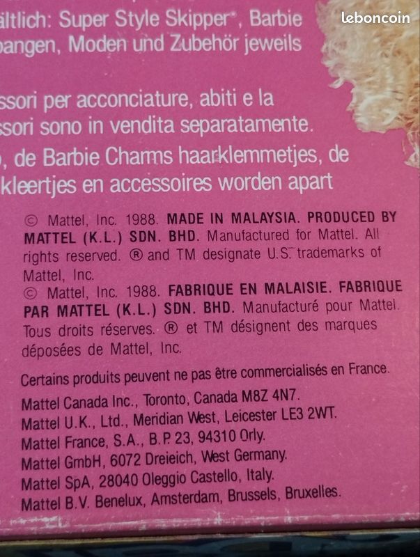 Poupée Barbie vintage Animal Lovin 1988 - Collection