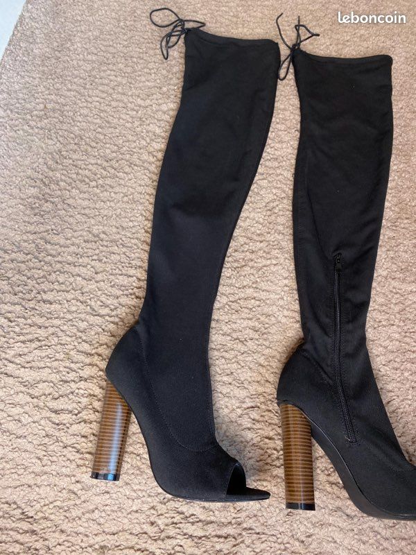 Bottes cuissardes noires en lycra public désire (image 3)