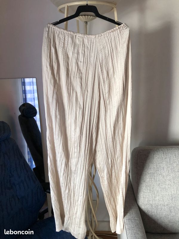 Pantalon plissé blanc léger H&M - femme (image 2)