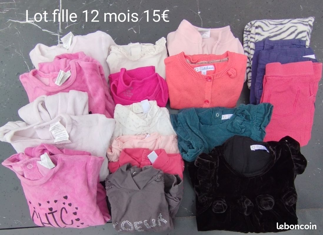 Lot vêtements fille 12 mois (image 1)