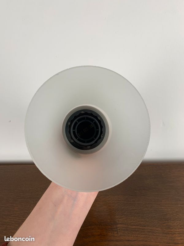 Suspension vintage en verre et teck, ES HORN Danmark (image 5)