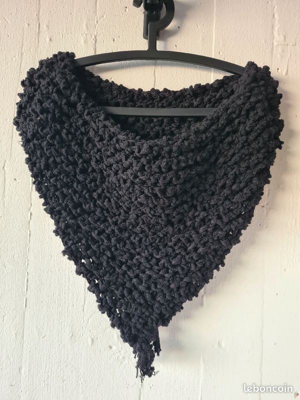 Cape en tricot bouclette poncho vintage (image 2)