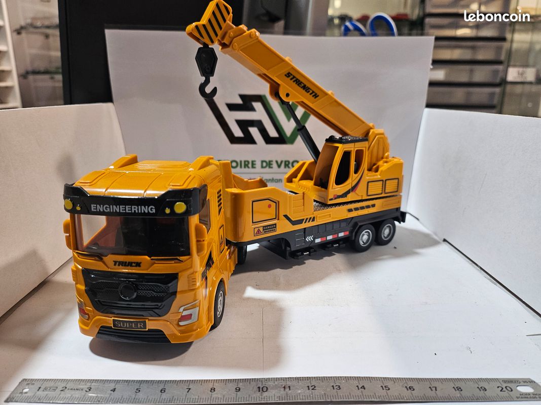 Camion Grue Automotrice de Chantier - Jaune - Modèle Jouet/Collection - Collection