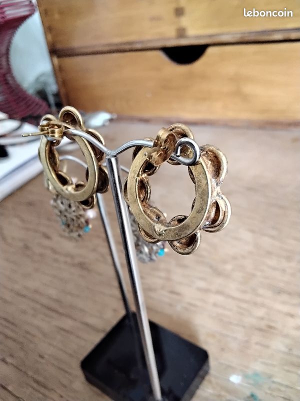 Boucles d’oreilles percées Sylvia Toledano plaqué or (image 5)
