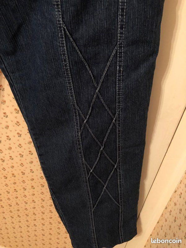 Pantalon bleu femme en Jean grande taille 46 (image 2)