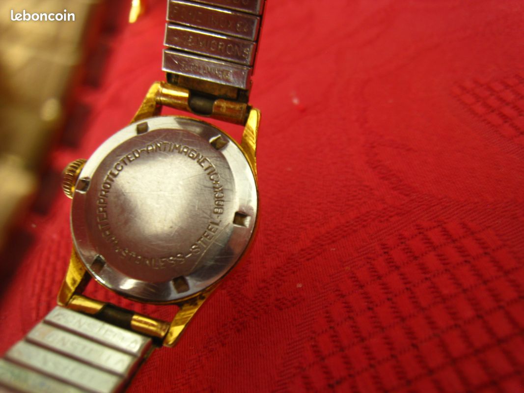 Montre Femme Vintage MIROMAX - Mécanique, Bracelet Plaqué Or - Occasion