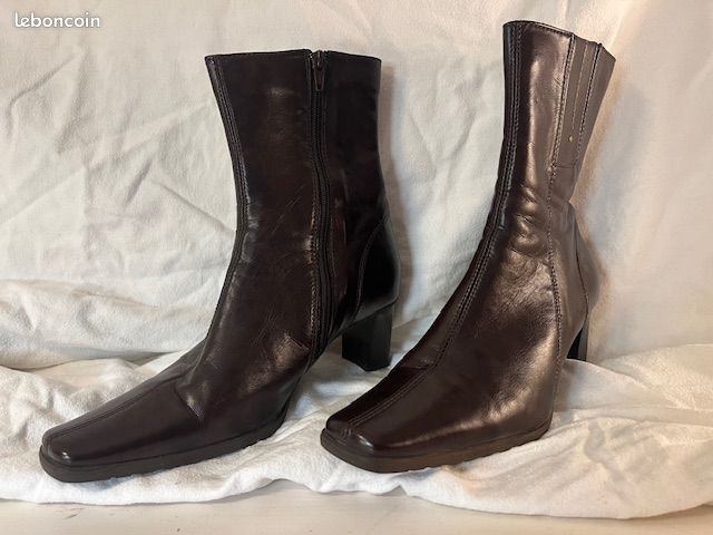 Bottines / Boots SALAMANDER marron foncé T38 (image 6)