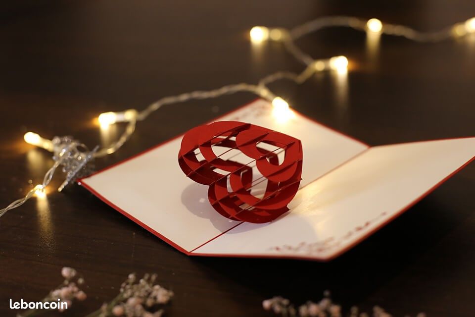 Coeur-carte pop up 3D voeux amour, Valentin (image 3)