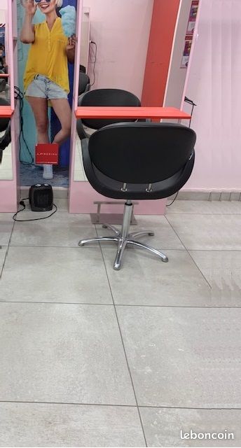 Fauteuil de coiffure noir arrondi nelson mobilier salon de coiffure (image 3)