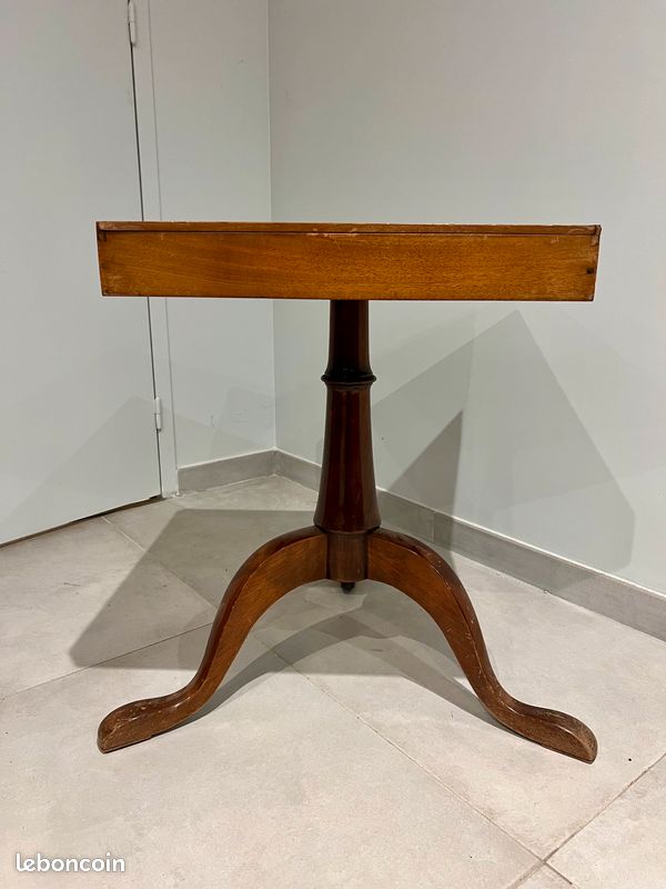 Ancienne travailleuse, table de jeu, table d’appoint en merisier (image 3)