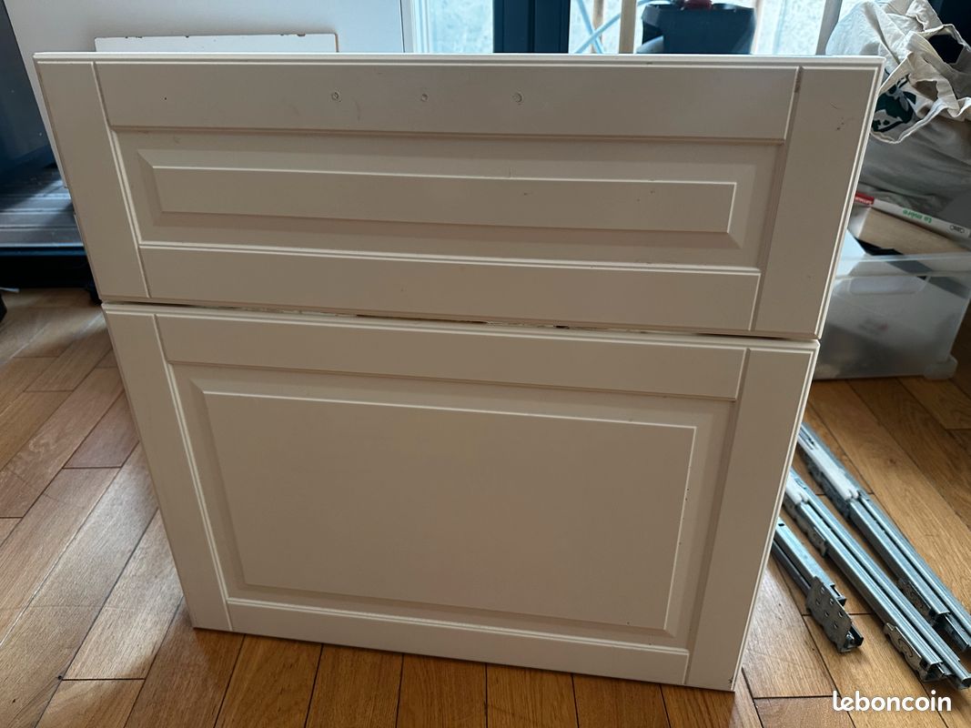 Deux tiroirs cuisine largeur 60cm IKEA Façade Bodbyn blanc (image 4)