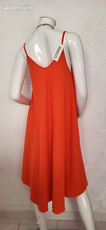 Robe Femme Carnival Fashions - Rouge/blanc à Rayures - Taille M - Nuque Nouée