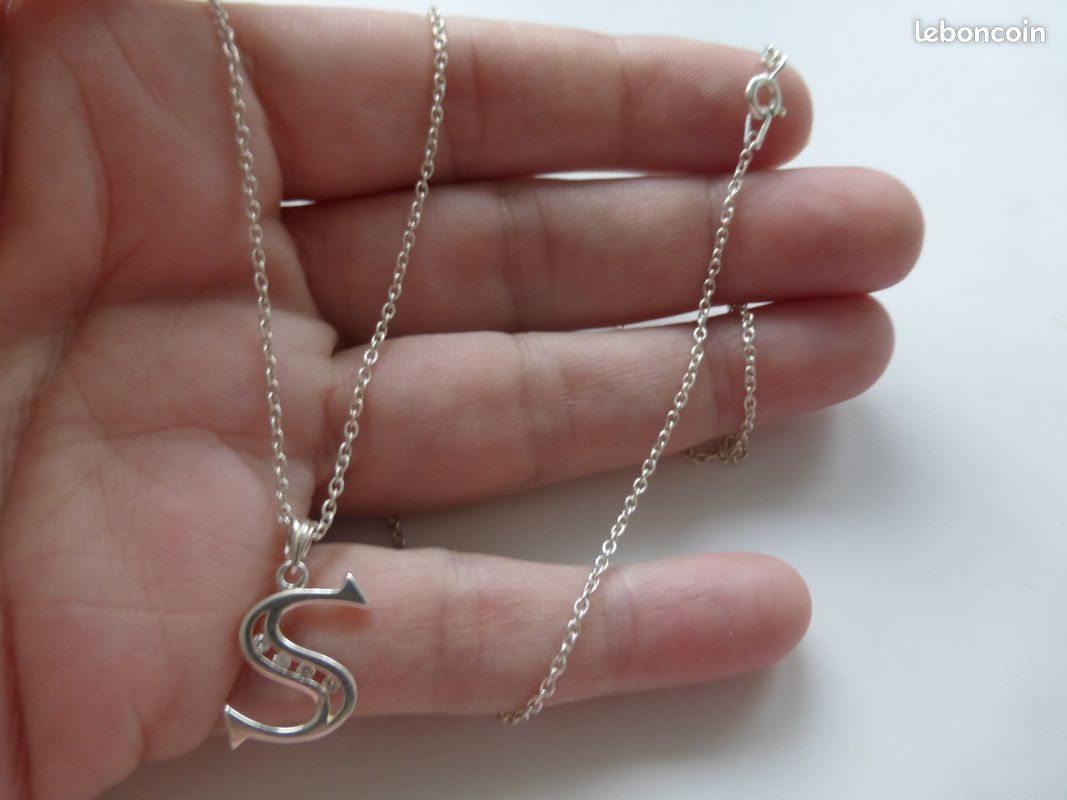 Pendentif Ancien En Argent Massif 925 - Lettre/Breloque Art Déco - Créateur - Occasion