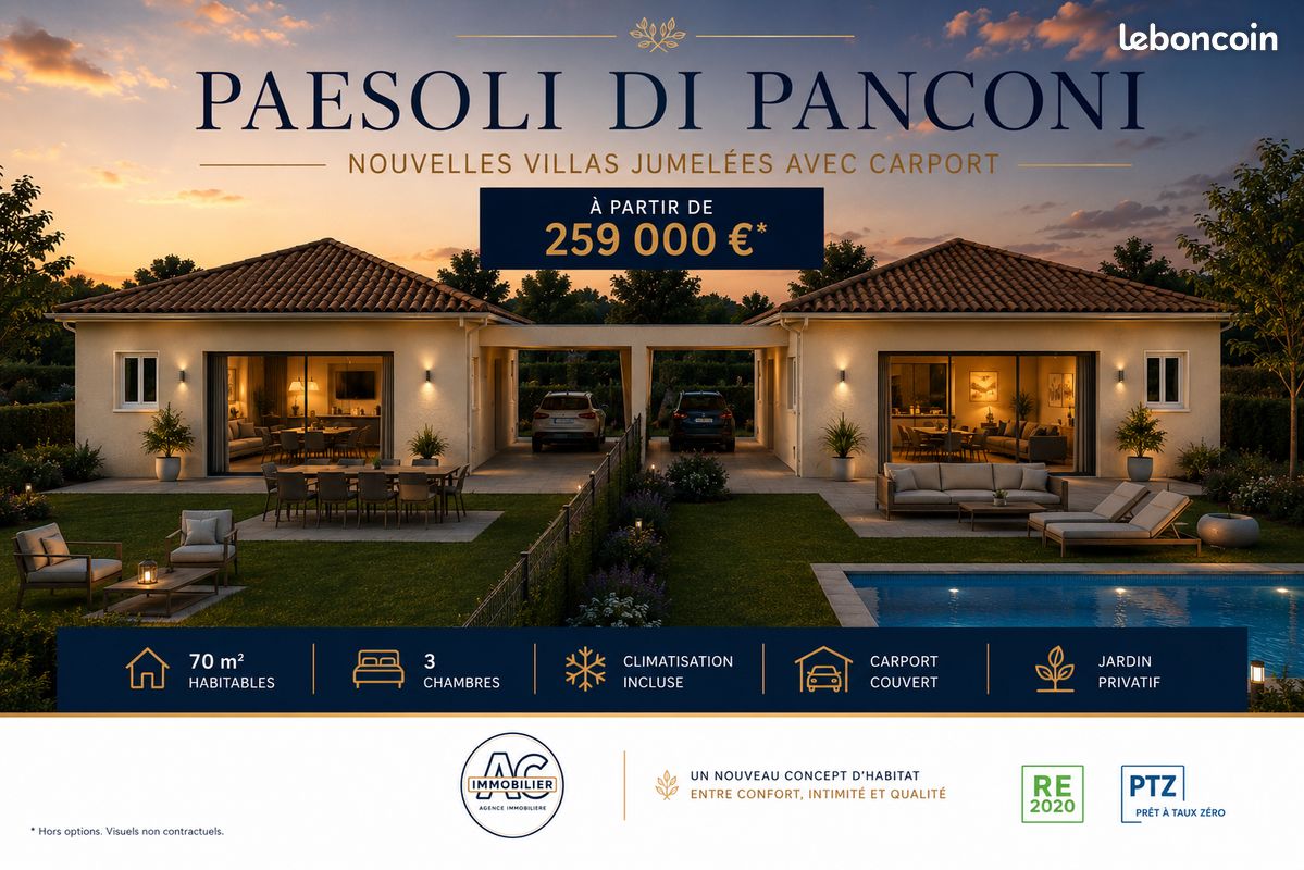 Maison 4 pièces 70 m² · à Lucciana · 70 m² · 259 000 €