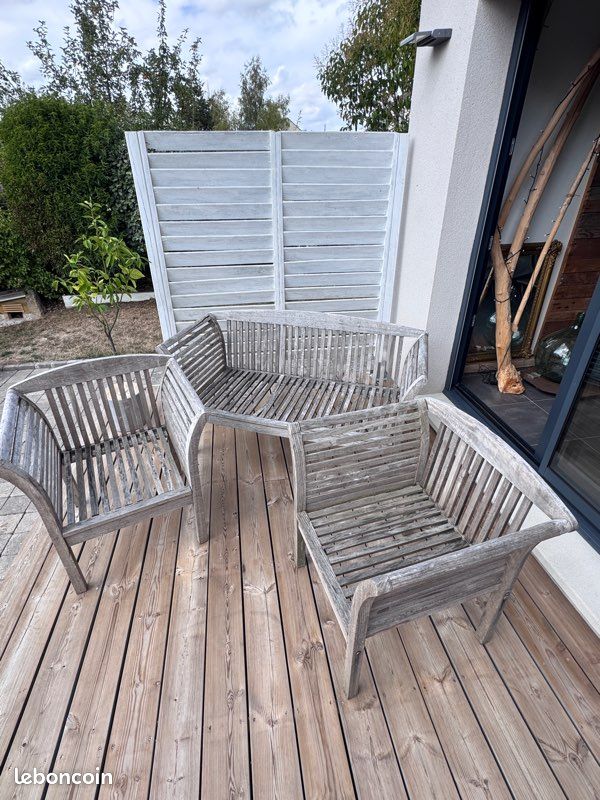 Salon de jardin teck à restaurer (image 2)