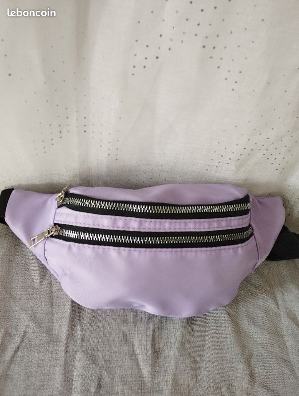 Neuf sac banane en nylon lilas femme accessoire poitrine taille épaule quotient sport (image 5)