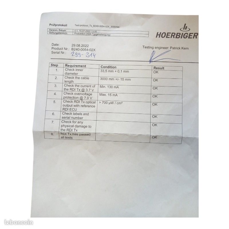 HOERBIGER B240-0054-02X Rev 000 Transmetteur InfraRouge IR module RDI (image 5)