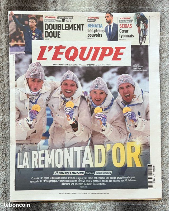 Journal L'Équipe – 12 Décembre 1990 – Une : MONACO RESTE PLANTÉ – Vintage