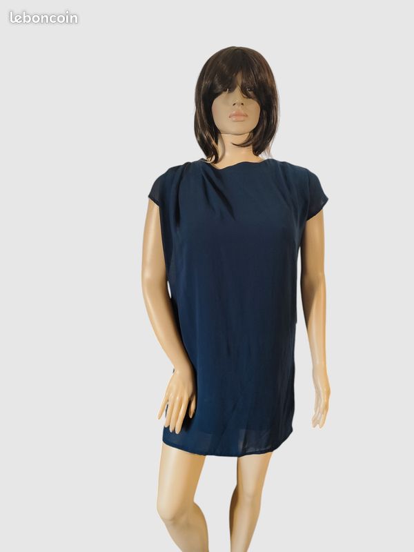 Robe Droite Bleu Marine Zara Taille M - Longueur 95 Cm, Style Marin, Occasion Très Bon état