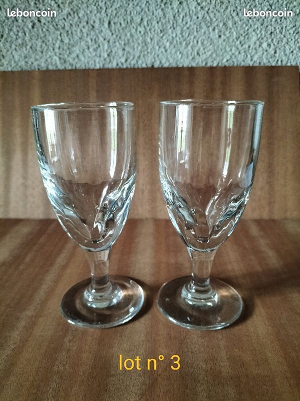 Lot De 6 Verres Anciens Vieux Zouave - Verre Transparent - Occasion