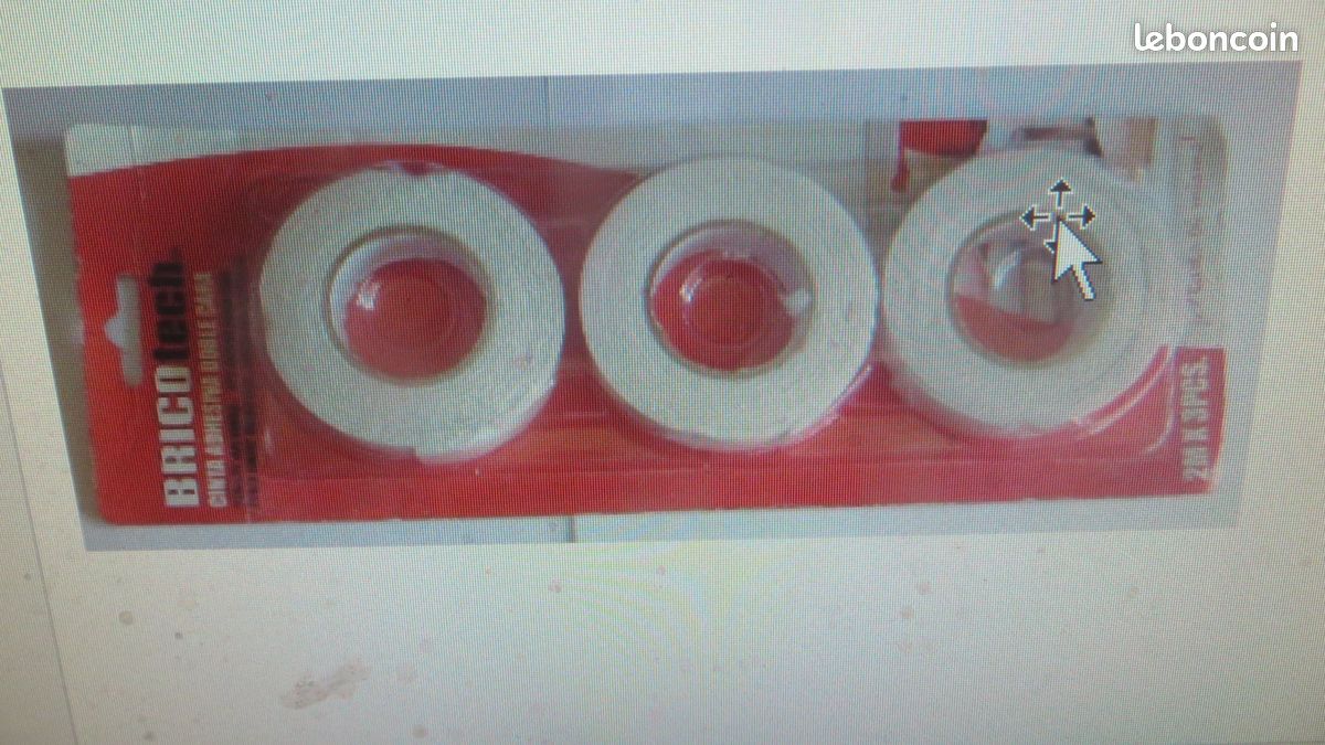 Ruban adhésif double face – 2 m x 3 pièces « BricoTech » (image 1)